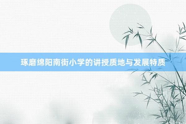 琢磨绵阳南街小学的讲授质地与发展特质